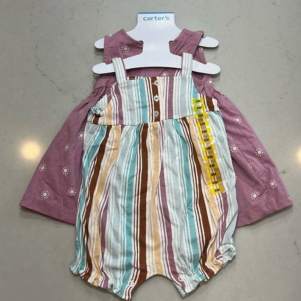 Carter's three piece, baby girl, size 6 months, brand new.